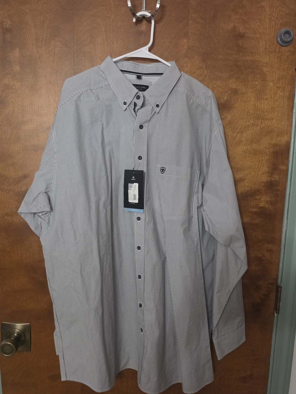 Ariat Pro Men's Micro-Stripe Button-Down Dress Shirt in Gray